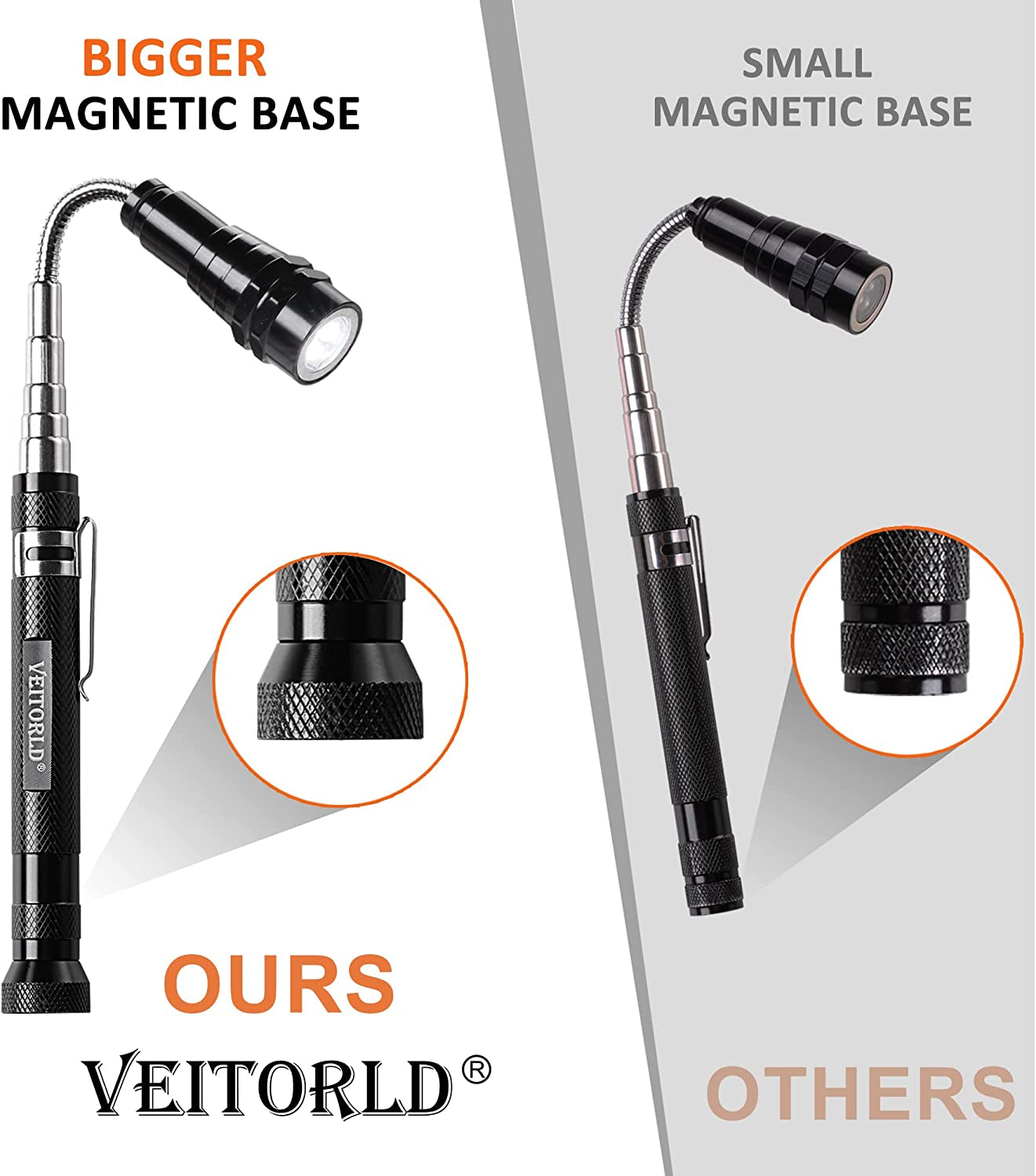 Gifts for Dad Men from Daughter Son Wife, Christmas Stocking Stuffers, Extendable Magnetic Flashlight, Telescoping Magnet Pickup Tool, Cool Birthday Gifts for Father Grandpa Husband Boyfriend Women